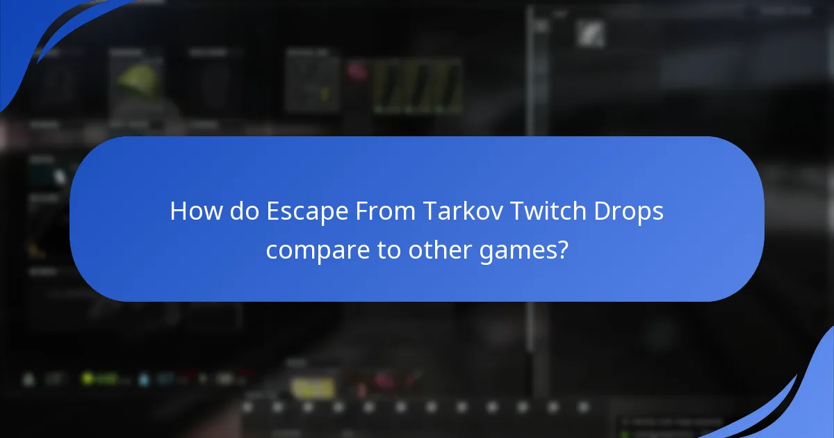 How do Escape From Tarkov Twitch Drops compare to other games?