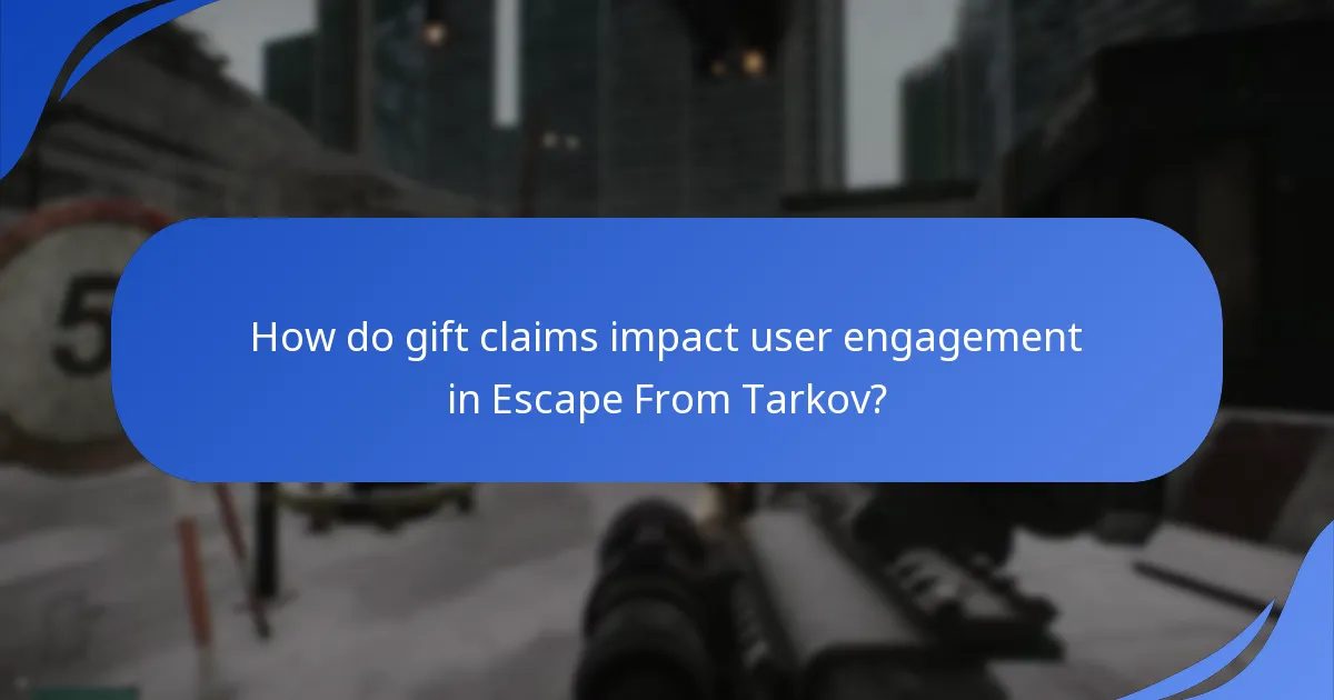 How do gift claims impact user engagement in Escape From Tarkov?