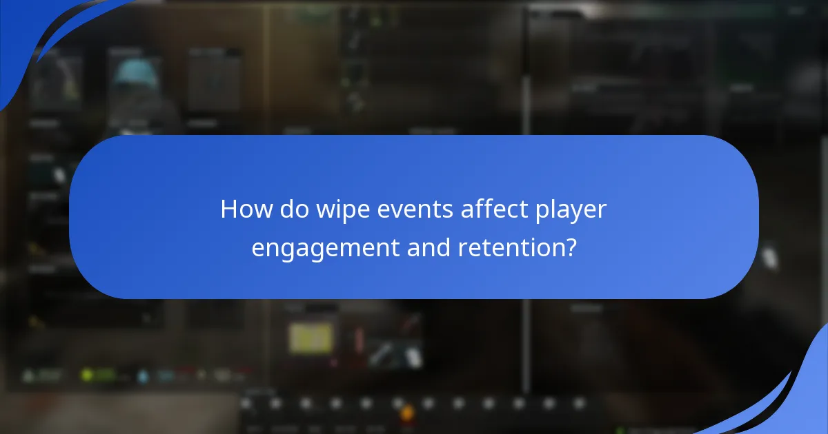 How do wipe events affect player engagement and retention?