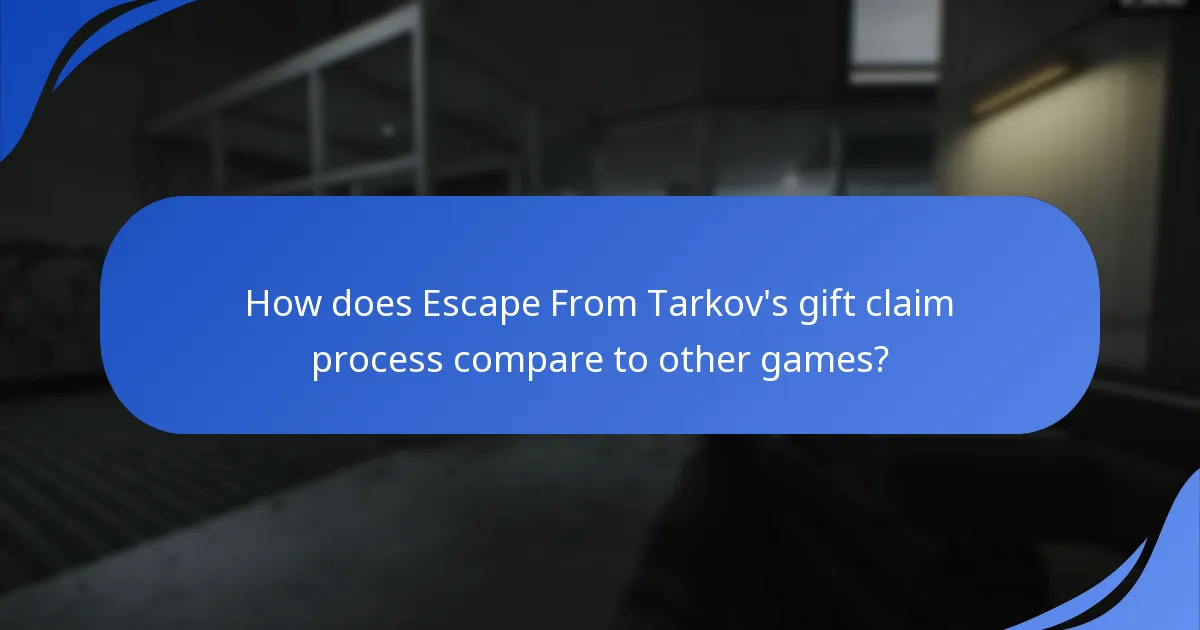 How does Escape From Tarkov's gift claim process compare to other games?