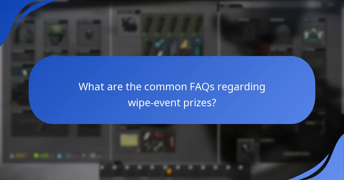 What are the common FAQs regarding wipe-event prizes?
