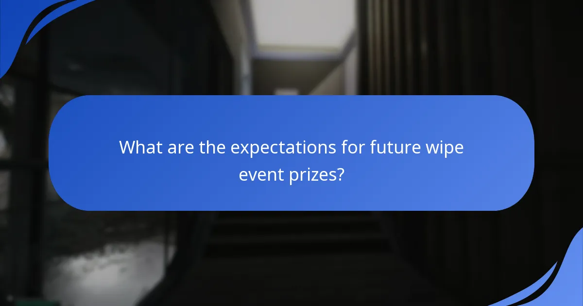 What are the expectations for future wipe event prizes?