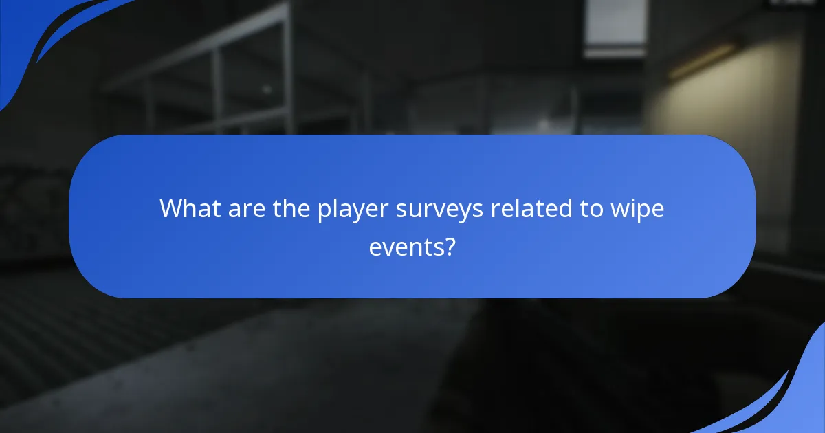 What are the player surveys related to wipe events?