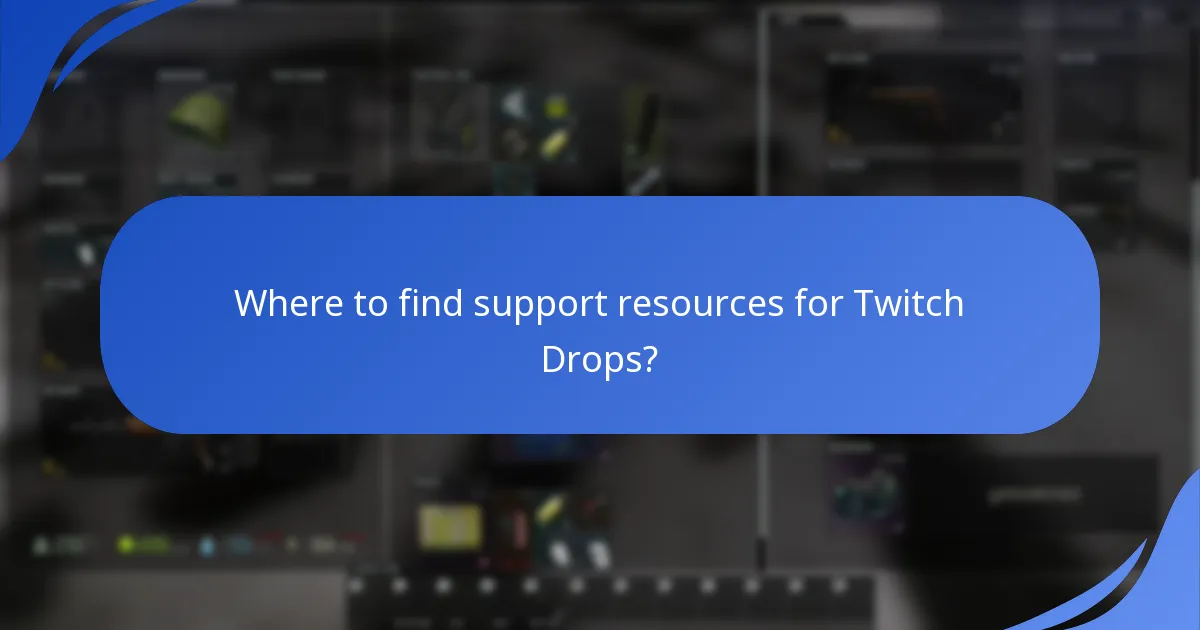 Where to find support resources for Twitch Drops?