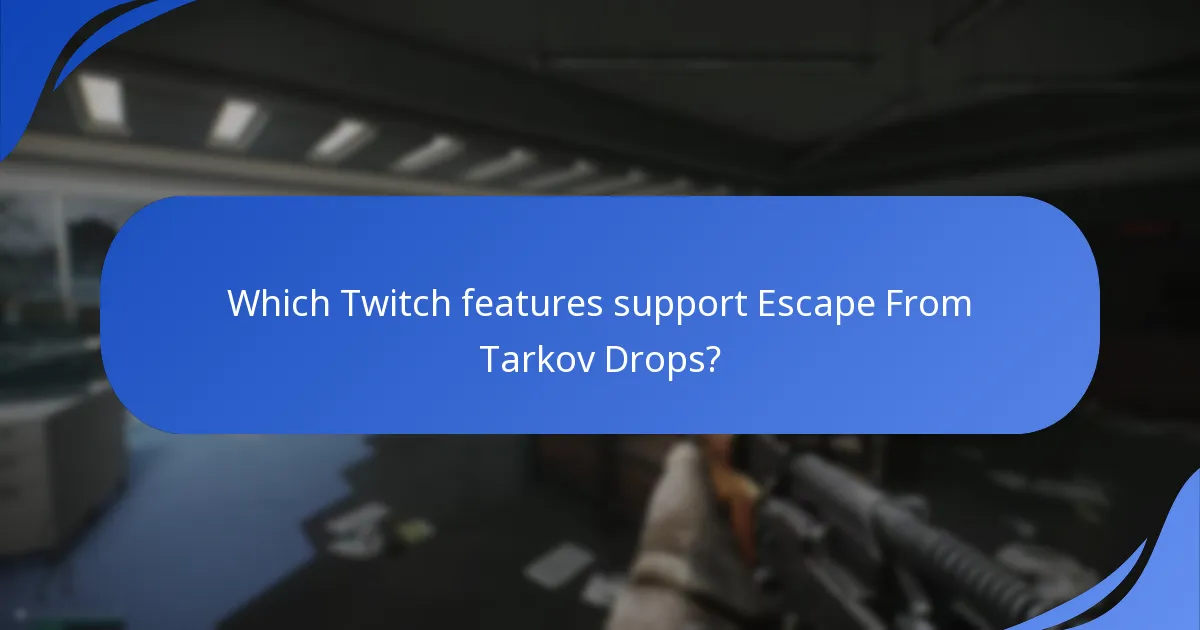 Which Twitch features support Escape From Tarkov Drops?