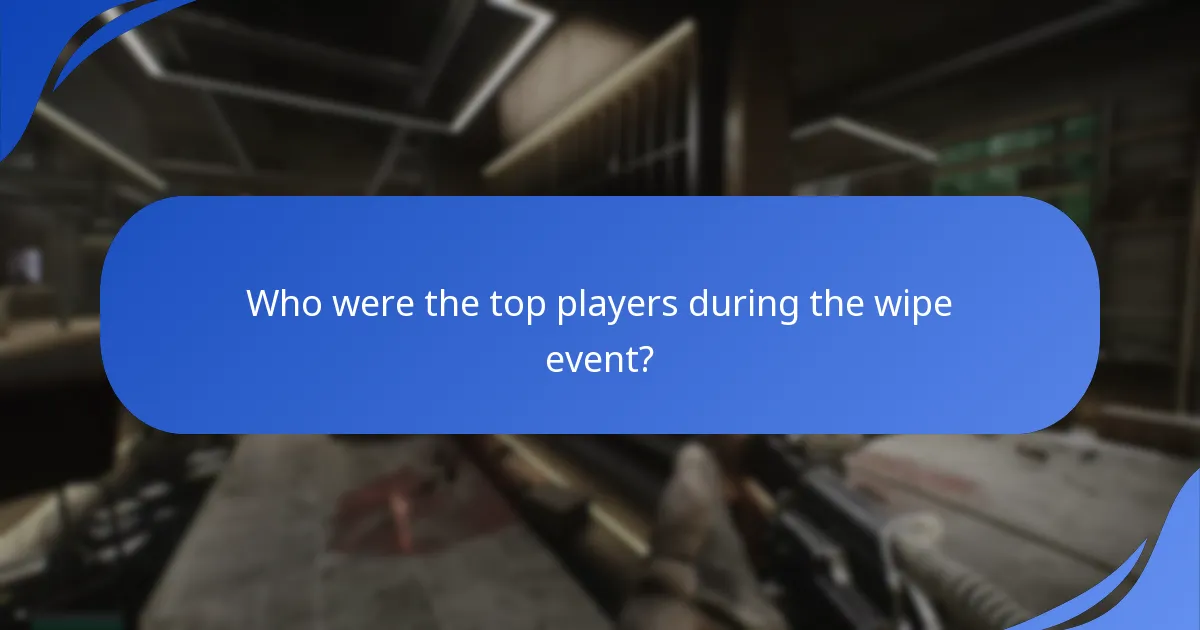 Who were the top players during the wipe event?